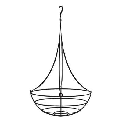 Elegance Small Metal Hanging Basket Line Drawing