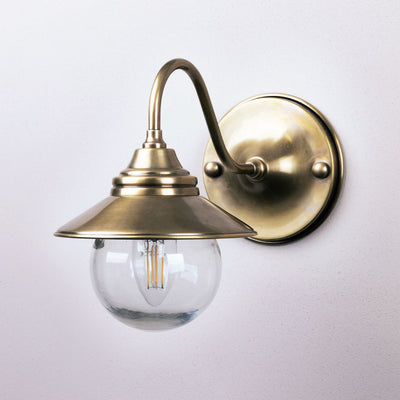 Alveston Swan Neck Outdoor Light in Antique Brass Finish - Angle