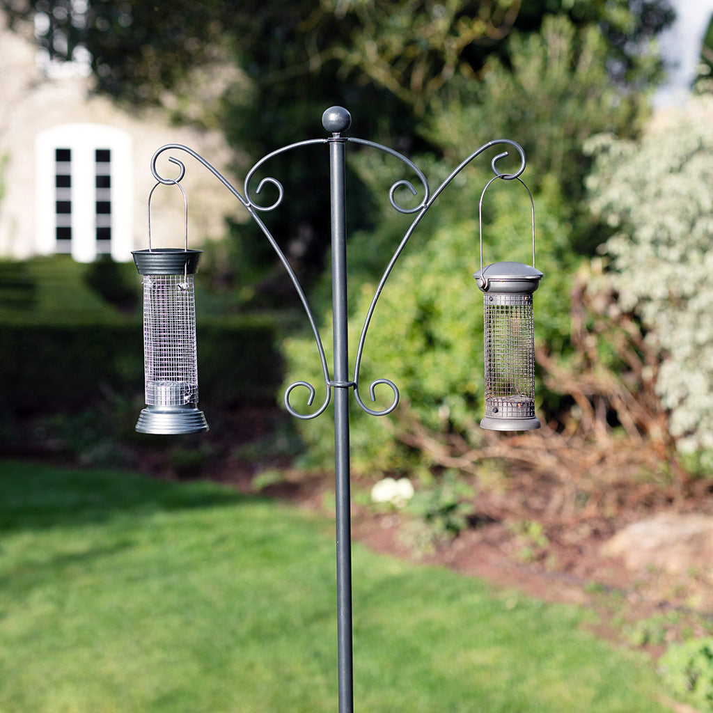 Classic Bird Feeder Post in Matt Black