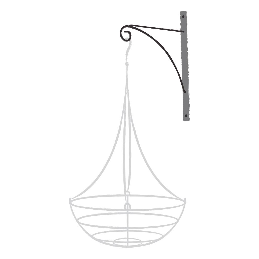 Elegance Hanging Basket Hook - Line Drawing