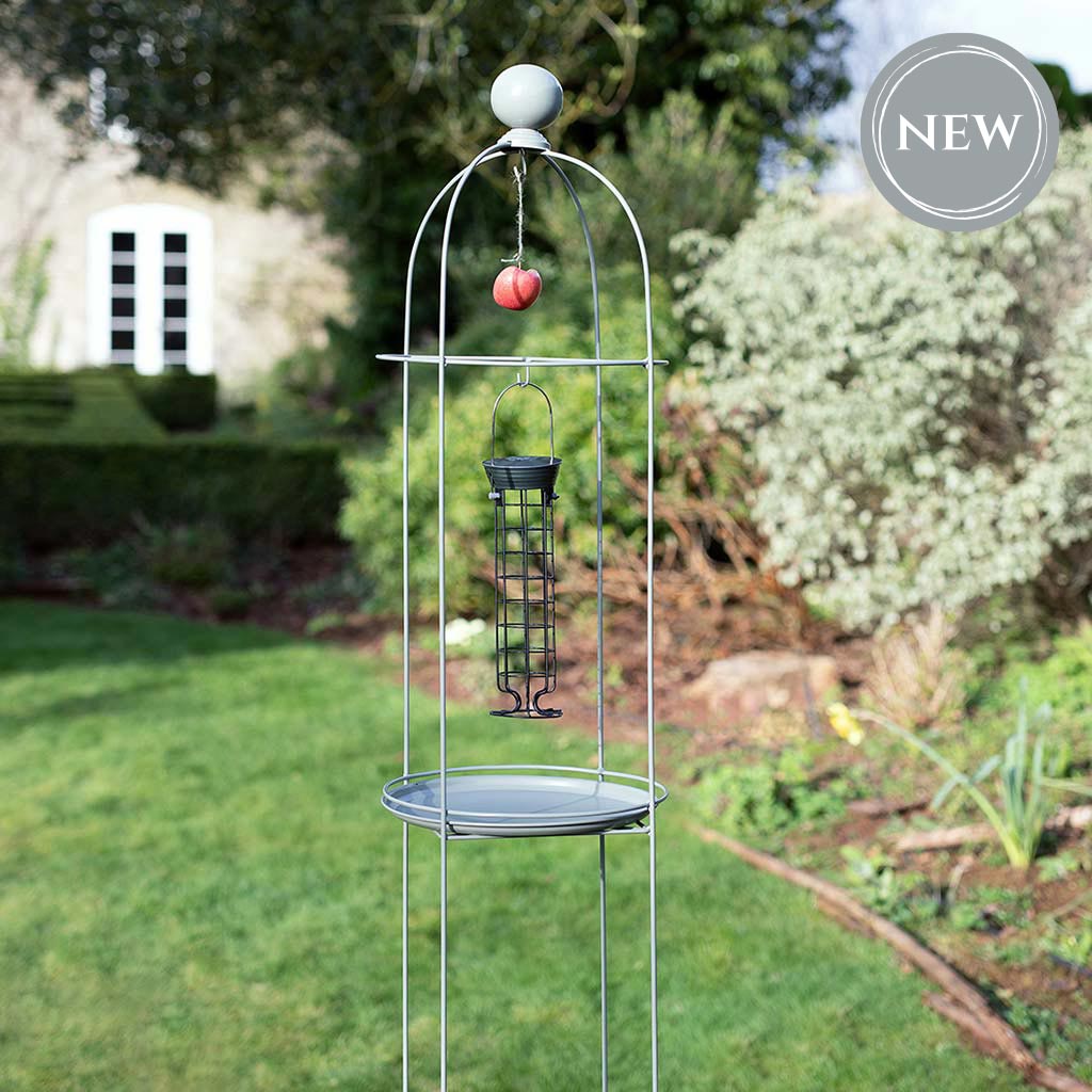 Elegance Bird Feeder Obelisk in Sage Green