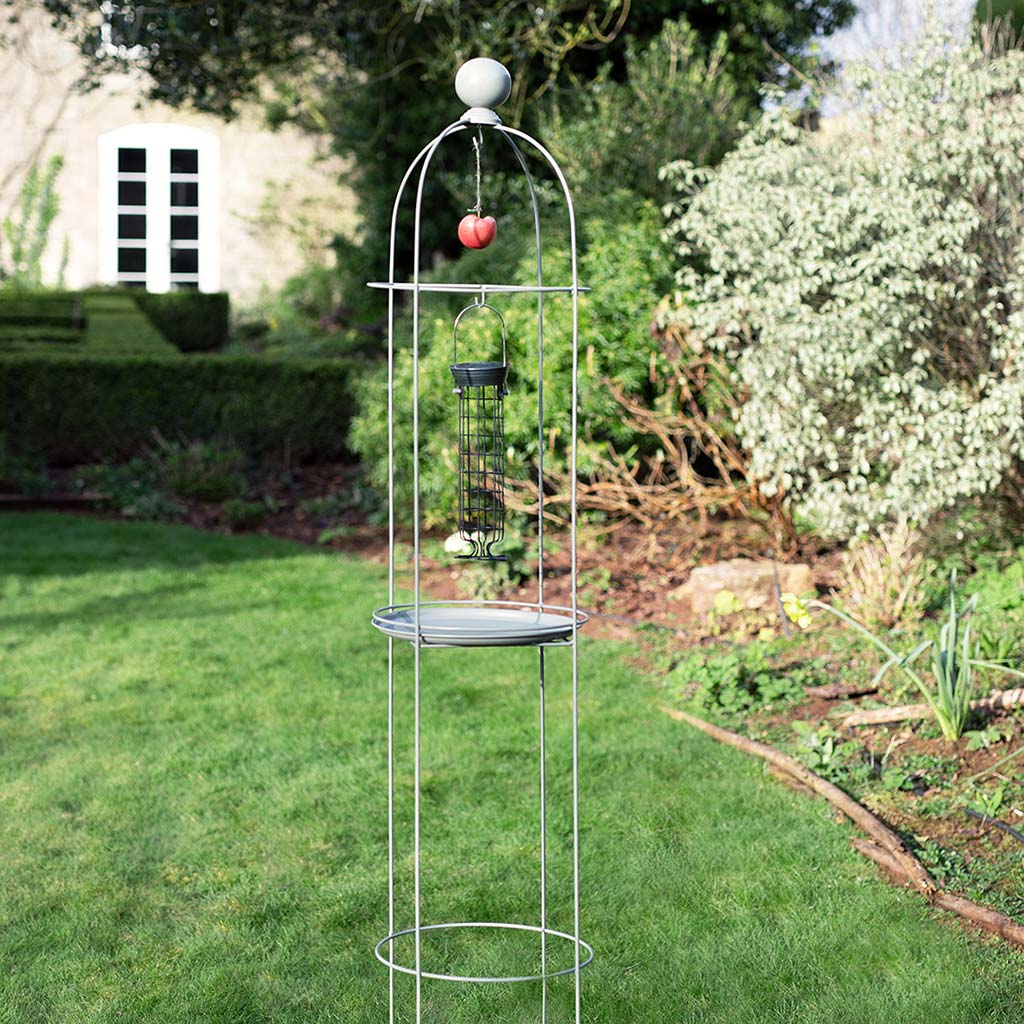 Elegance Bird Feeder Obelisk in Sage Green