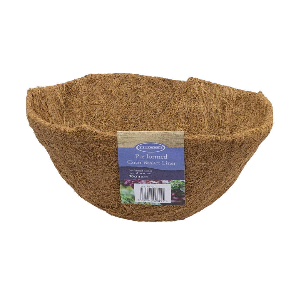 Pre-formed Coco Basket Liner 12" 30cm