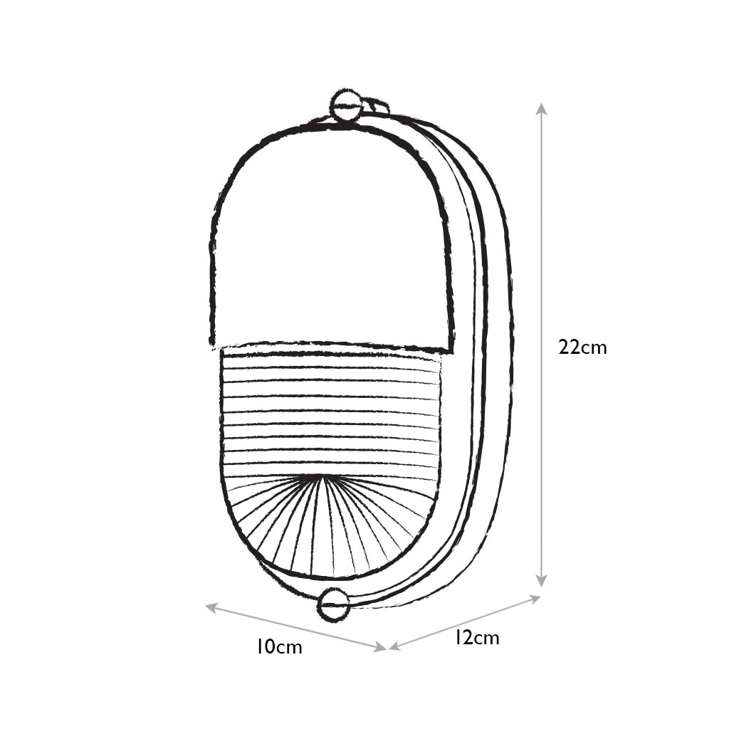 Fairford Bulkhead Outdoor Light Measurments Line Drawing