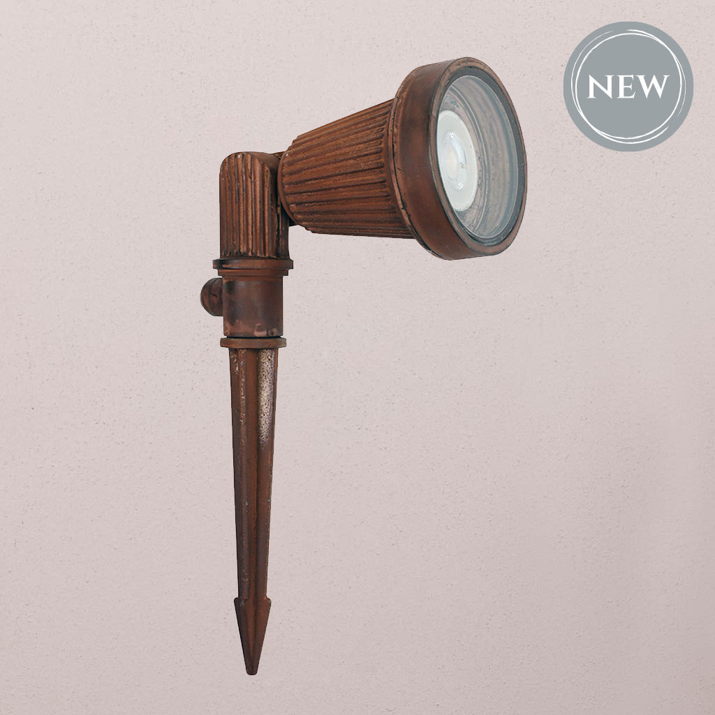 Burford Outdoor Ground Spike Light in a Rustic Finish