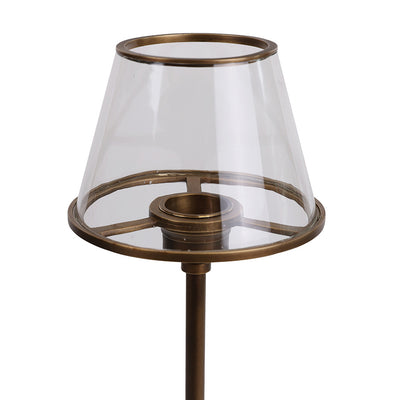 Wellow Outdoor Tealight Lantern in Heritage Brass FInish - Detail